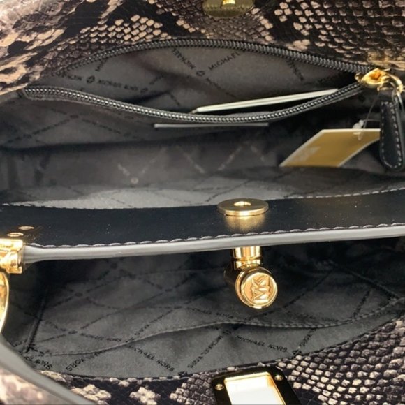 Michael Kors Penelope Medium Top Handle Satchel Black - Picture 9 of 15